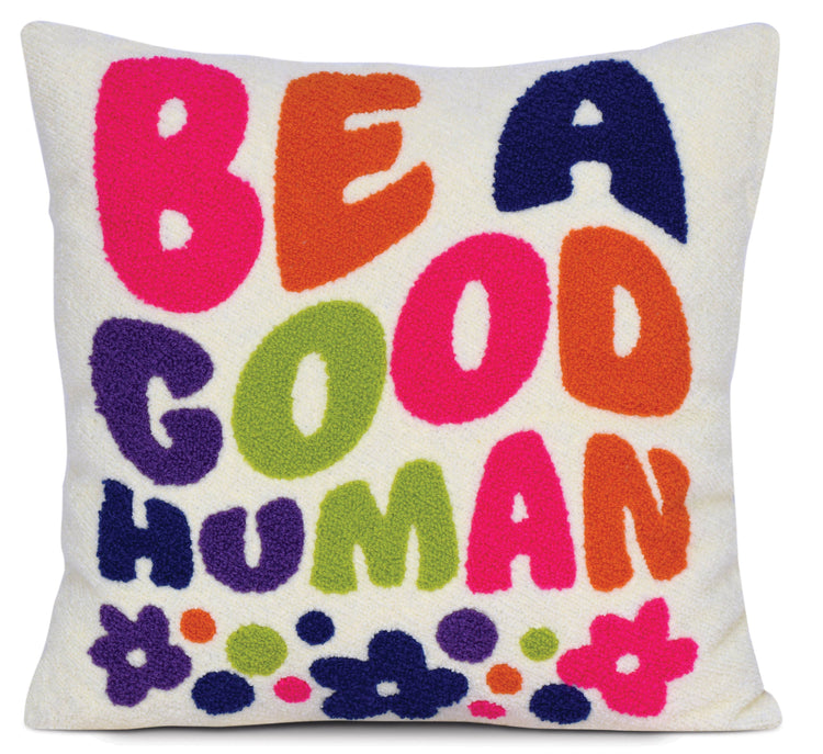 Be a Good Human Chenille Plush Pillow