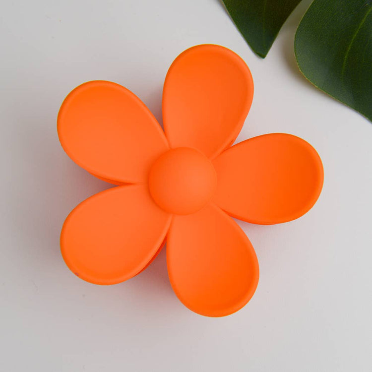 Orange Flower Hair Claw Clip