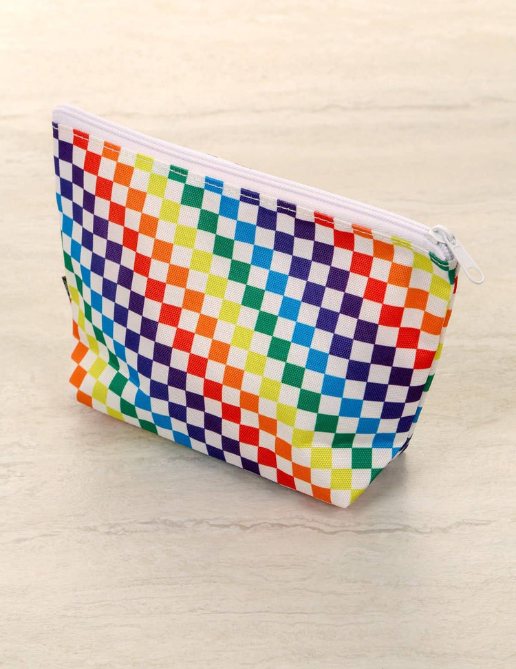 Rainbow Checkerboard Zip Pouch